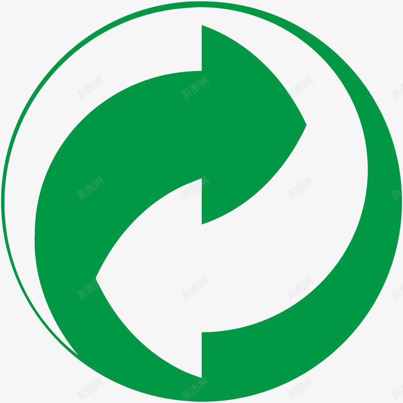 回收认证图标png_新图网 https://ixintu.com 可回收 圆形图标 正品保证图标 环形箭头 绿色底色 认证