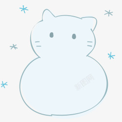 雪花绘画雪花图案和线条小猫高清图片