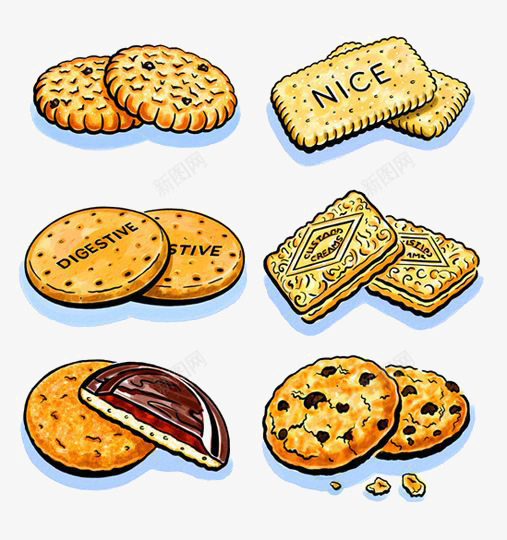 饼干合集png免抠素材_新图网 https://ixintu.com 卡通 手绘 插画 曲奇 烘焙 苏打饼干 饼干
