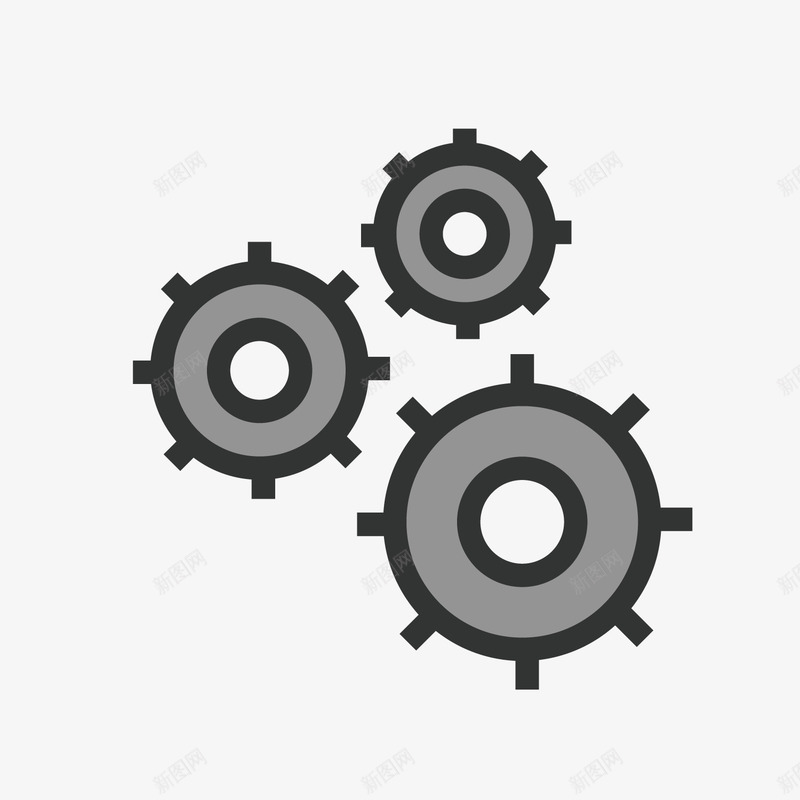 灰色圆形齿轮图标矢量图ai_新图网 https://ixintu.com 图标 圆形 工业 形状 灰色 设计 齿轮 矢量图