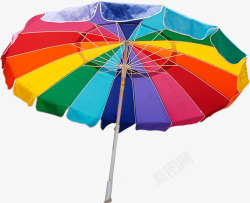 摄影彩虹色的遮阳伞素材