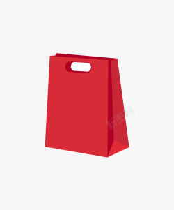 扁平红色纸袋素材