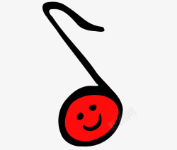 红色的卡通笑脸音乐符素材