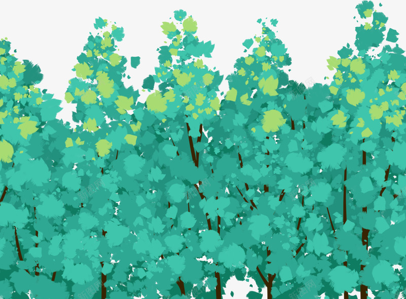 绿色装饰树林png免抠素材_新图网 https://ixintu.com 小树 树林 森林 植物 绿色 装饰图案
