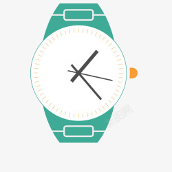 绿色手表卡通扁平化手表矢量图高清图片