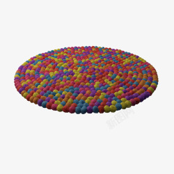 多色圆形儿童地毯素材