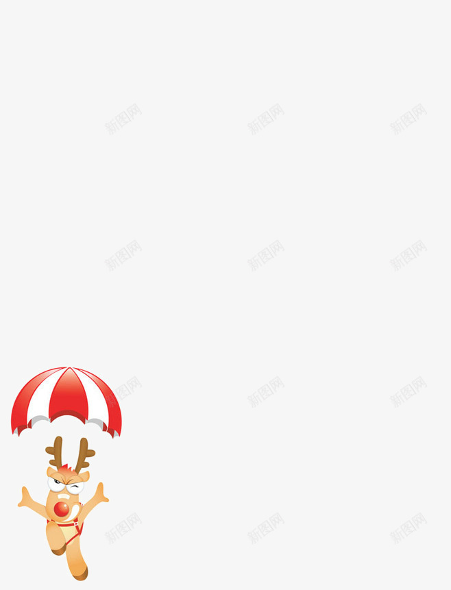 带着降落伞的麋鹿png免抠素材_新图网 https://ixintu.com 圣诞 娱乐 游戏 红色 降落伞