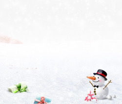 雪地上的直播间礼物雪地上的礼物雪人高清图片