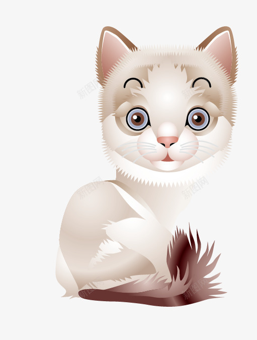 手绘可爱白色小猫png免抠素材_新图网 https://ixintu.com 小猫 手绘 手绘动物 手绘宠物