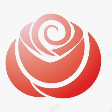 红色玫瑰花图标图标
