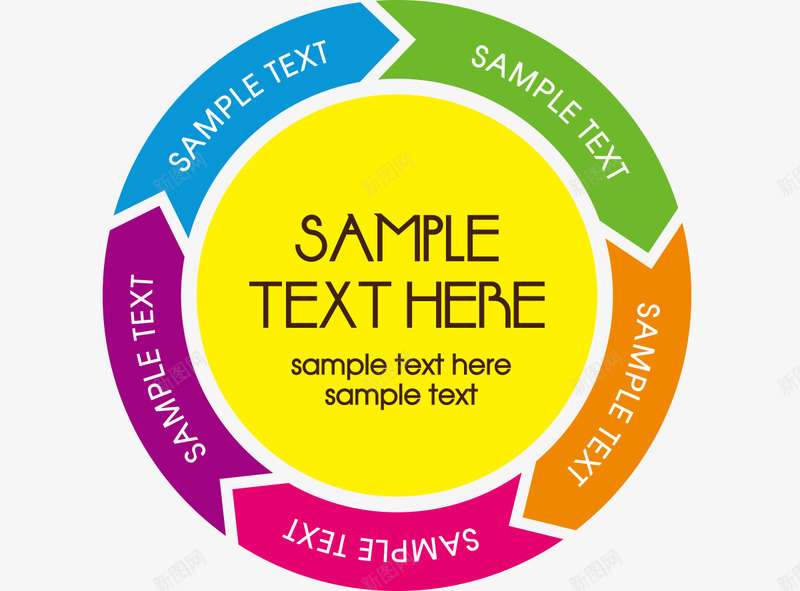 扁平分类标题彩虹色圆形矢量图eps免抠素材_新图网 https://ixintu.com 分类 扁平 标题 矢量图