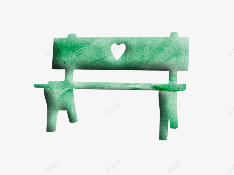 绿色椅子png免抠素材_新图网 https://ixintu.com 卡通 咖啡馆室外桌椅 室外椅子 心形 桌椅