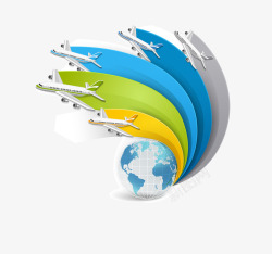 方柱形信息航空旅行信息图高清图片