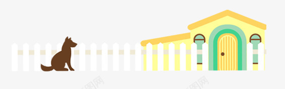 房屋狗栅栏psd免抠素材_新图网 https://ixintu.com 房屋 栅栏 狗
