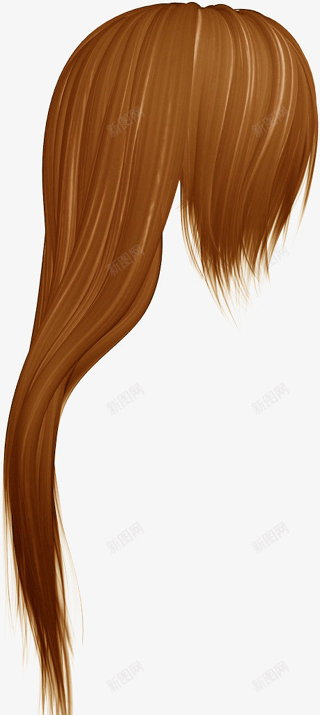棕色头发发型png免抠素材_新图网 https://ixintu.com 发型 型头 女士头发 棕色