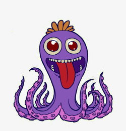 紫色笑脸章鱼素材