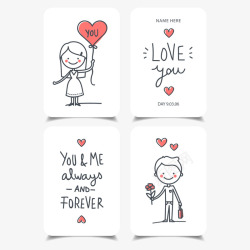 爱情卡片四张情人节卡片高清图片