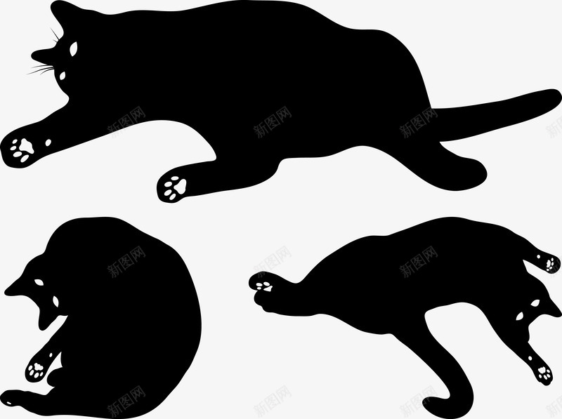 手绘形态各异的黑猫png免抠素材_新图网 https://ixintu.com 小猫 手掌 手绘黑猫 猫 猫咪 猫掌 猫爪 黑猫 黑猫简笔画