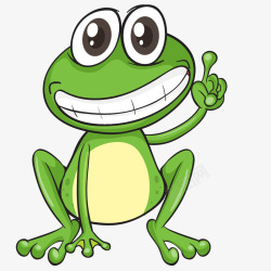 绿色画画手绘卡通青蛙表情高清图片