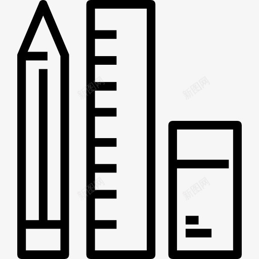 学校的材料图标png_新图网 https://ixintu.com 写作 学校的材料 尺子 工具和器具 橡皮 铅笔