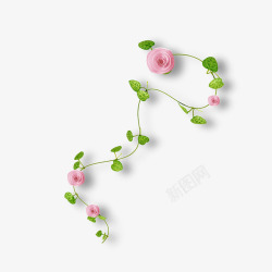 粉色树枝清新淡雅粉红玫瑰高清图片