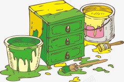 绿色油漆家具矢量图素材