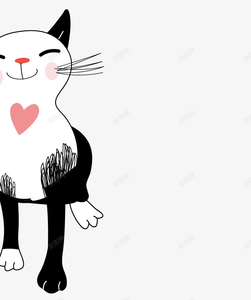 手绘小猫矢量图ai免抠素材_新图网 https://ixintu.com 动物 小猫 手绘 矢量图
