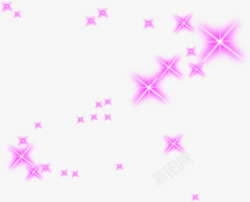 粉紫色星光海报背景七夕情人节素材