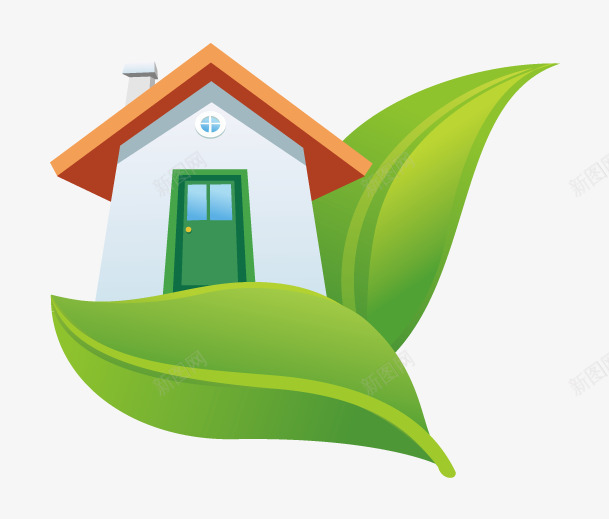 房屋图标png_新图网 https://ixintu.com 健康 房屋 环保 绿色 绿色房子标志
