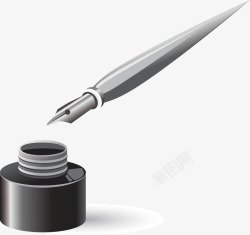 钢笔墨水写字元素素材