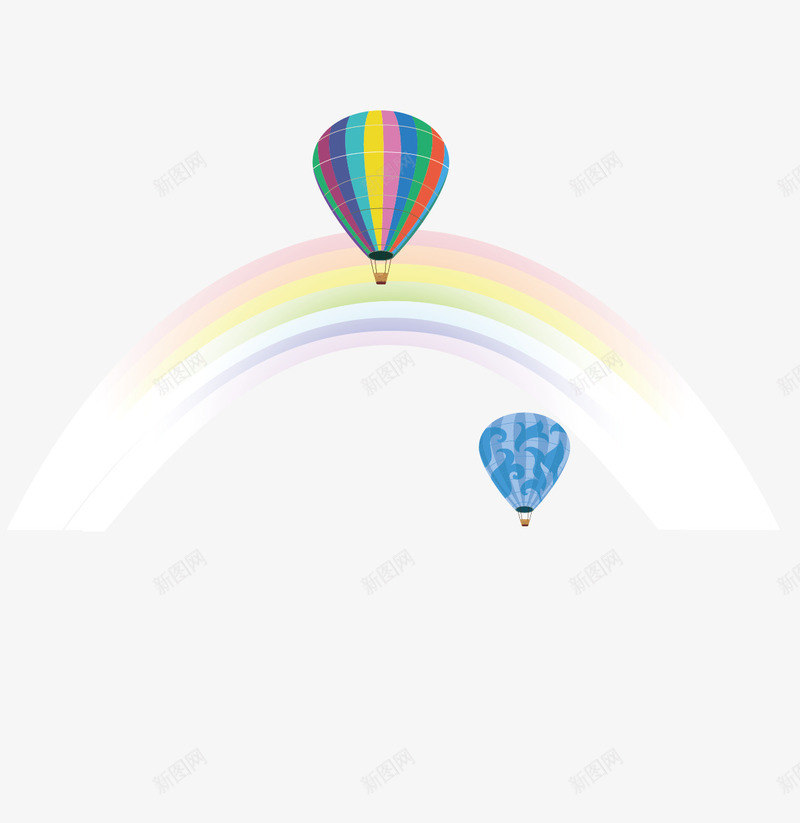 七色的彩虹和热气球矢量图ai免抠素材_新图网 https://ixintu.com 七色的彩虹 上升的热气球 彩虹 热气球 矢量图