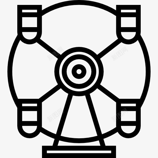 费里斯轮图标png_新图网 https://ixintu.com 公平 商业 大轮 娱乐 建筑 游乐园 游乐场 费里斯轮