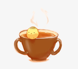 蒲团上的茶杯茶杯上的小鸡高清图片