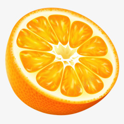 香橙插画卡通半个橙子高清图片