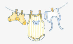 卡通晾晒晾婴儿衣服高清图片
