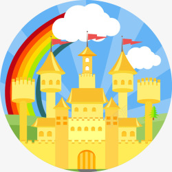 城堡标签城堡彩虹高清图片
