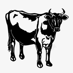 手绘老牛老牛装饰案矢量图图标高清图片