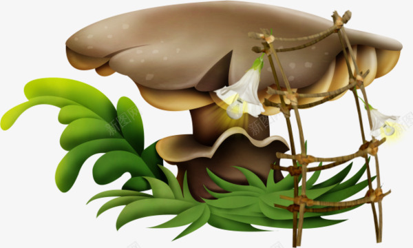 卡通装饰森林蘑菇背景png免抠素材_新图网 https://ixintu.com 卡通手绘 森林 蘑菇背景 装饰背景