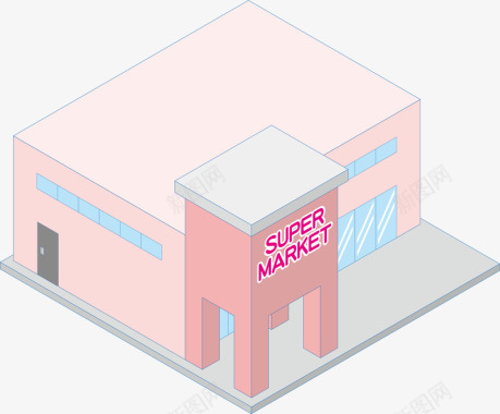 粉色超市图标图标