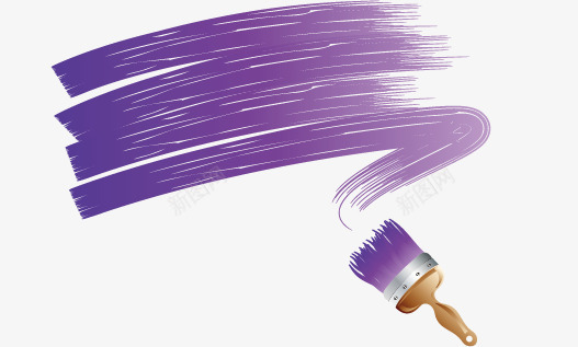 紫色油漆刷子png免抠素材_新图网 https://ixintu.com 刷子 手绘刷子 油漆 紫色