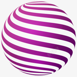 三维图形紫白色条纹球体插画矢量图高清图片