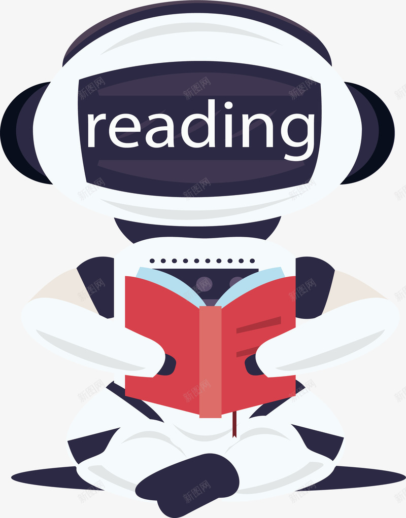 读书阅读的机器人矢量图ai免抠素材_新图网 https://ixintu.com 家庭机器人 机器人 机器人看书 矢量png 阅读 阅读机器人 矢量图