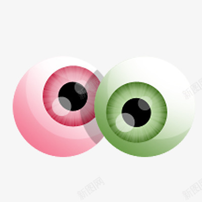 不同颜色的眼睛png免抠素材_新图网 https://ixintu.com 两个颜色 免扣素材 手绘 眼睛 装饰图案