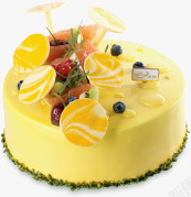 黄色美味水果蛋糕七夕情人节素材