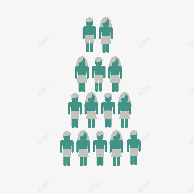 蓝色人群分析png免抠素材_新图网 https://ixintu.com 分析 商务 女生 排列 男生 蓝色 金字塔