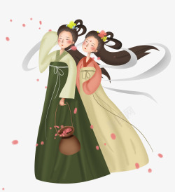 唐朝皇上服饰手绘古代美女人物高清图片