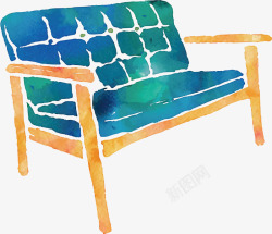 水彩沙发座椅矢量图素材