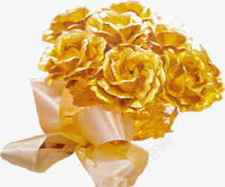 黄金玫瑰花束七夕情人节素材
