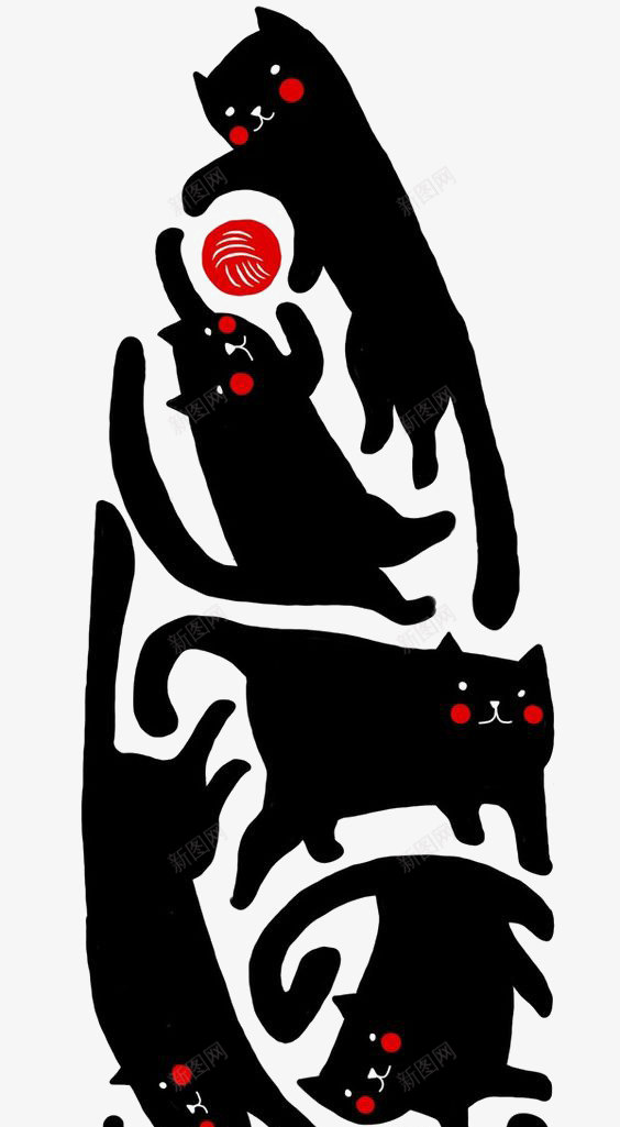 玩耍的猫咪png免抠素材_新图网 https://ixintu.com 卡通猫咪 宠物猫 小猫 手绘猫咪 毛线团