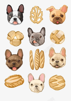 面包插画狗和面包高清图片